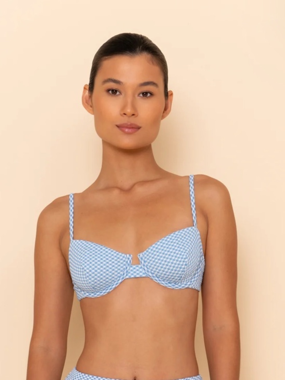 Elce Swim Bluebell Bracup top in Light Blue Gingham S
